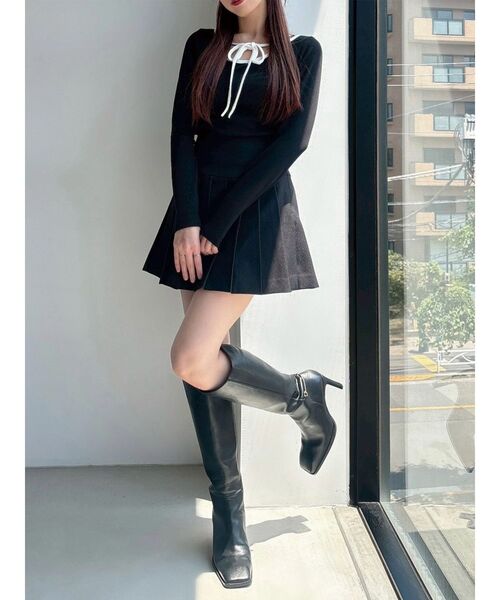 R♡　レディース　BLK XS RESEXXY（リゼクシー） スカート 「ZOZO限定」プリーツミニスカート