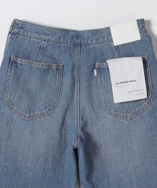「SHIPS any」 加工デニムパンツ 40 ブルー レディース