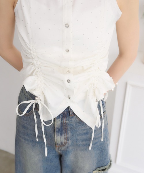 Ambre Neige（アンブルネージュ） ブラウス シャツ 夏 front gathers