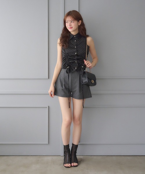 Ambre Neige（アンブルネージュ） ブラウス シャツ 夏 front gathers