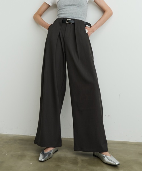 Dulcamara スラックス　ワイドパンツ Dulcamara (ドゥルカマラ) よそいきオーバータックPT