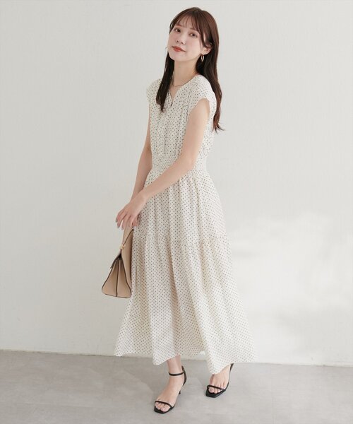 natural coutureプチナチュウエストシャーリングワンピース　Sサイズ プチナチュ】ウエストシャーリングワンピース | natural couture