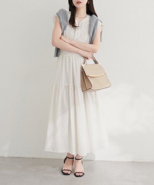 natural coutureプチナチュウエストシャーリングワンピース　Sサイズ プチナチュ】ウエストシャーリングワンピース | natural couture