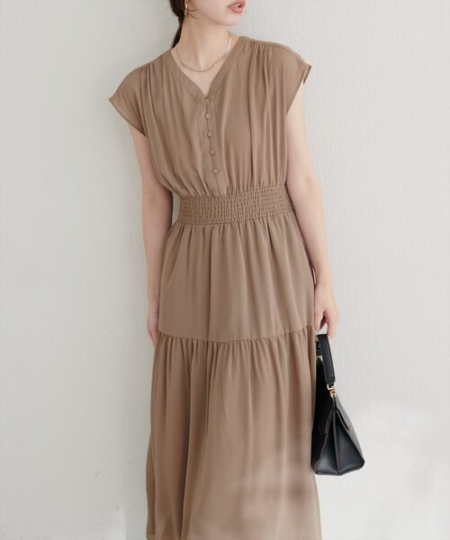 natural coutureプチナチュウエストシャーリングワンピース　Sサイズ natural couture ワンピース WEB限定 /「プチナチュ」ウエスト