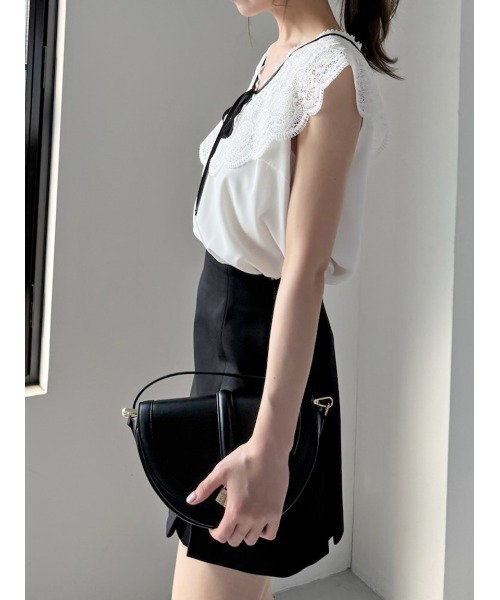 SNIDEL（スナイデル） ブラウス シャツ エンブロイダリーレースカラー