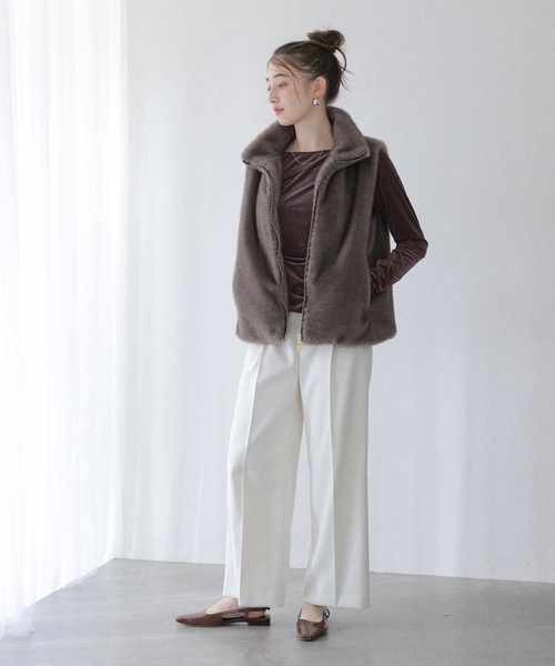 La TOTALITE（ラ トータリテ） tシャツ 「洗える」ベロアドレープ