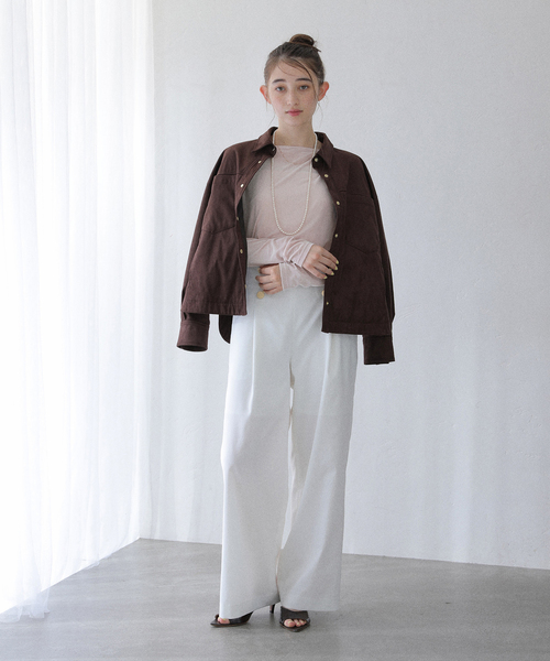 新品未使用　ラトータリテ　La Totalite ベロアドレープカットソー La TOTALITE tシャツ 「洗える」ベロアドレープカットソー レディース