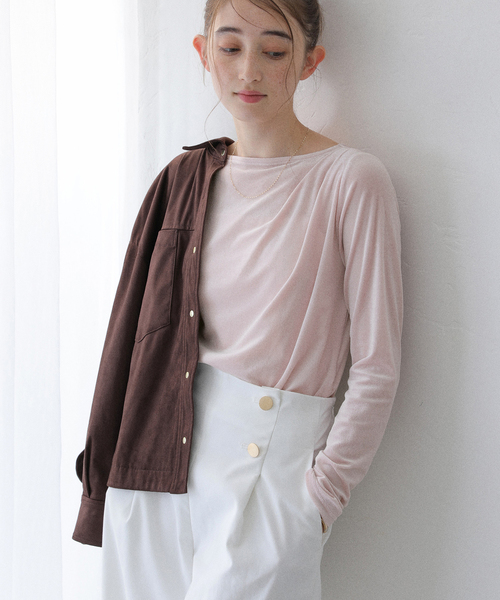 La TOTALITE（ラ トータリテ） tシャツ 「洗える」ベロアドレープ