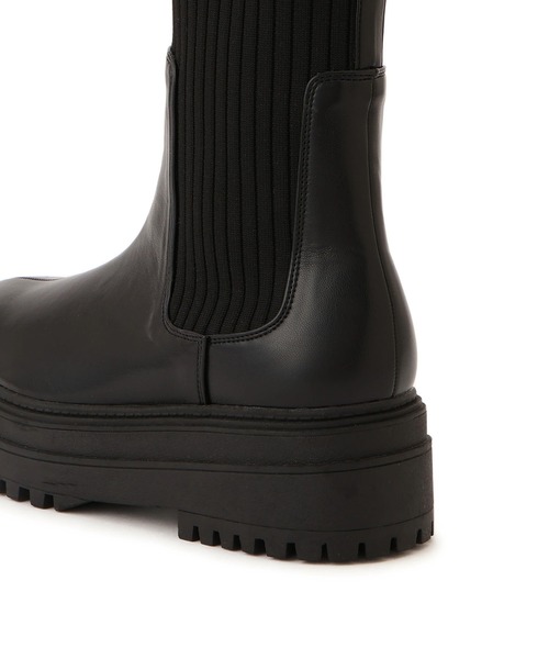 Juze（ジュゼ） ブーツ タンクソールサイドニットブーツ レディース