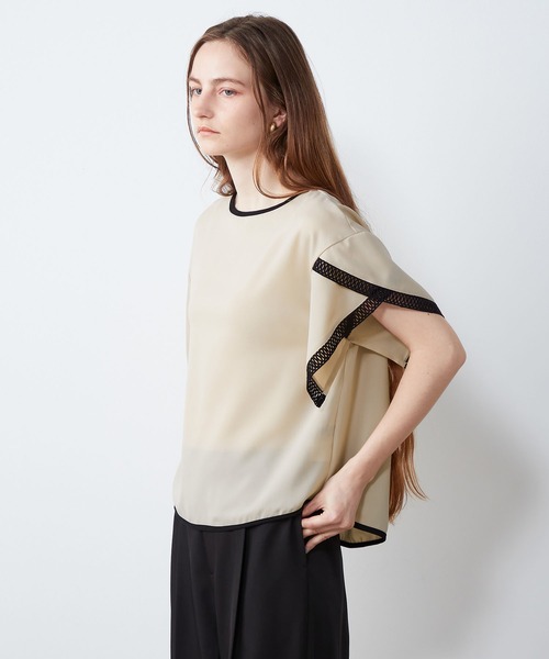 「LE SOUK HOLIDAY」 半袖ブラウス L ブラック レディース_画像3