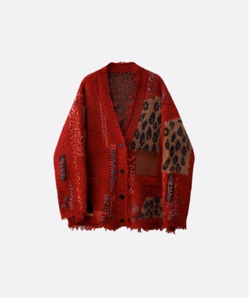 U：UME（ユーム） カーディガン Patchwork Broken Fringe Cardigan