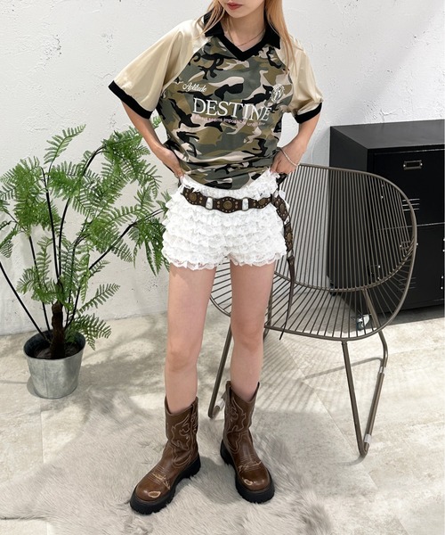 「sedacle girl」 半袖カットソー FREE カーキ レディース_画像4