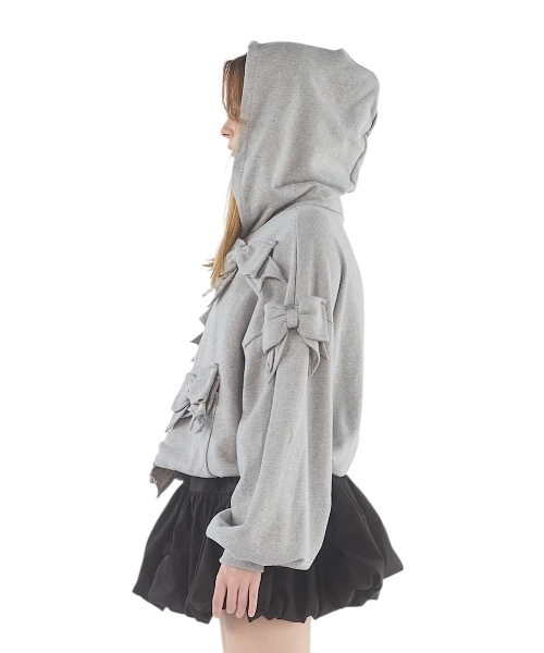 lilLilly（リルリリー） パーカー リボンフーディーパーカー