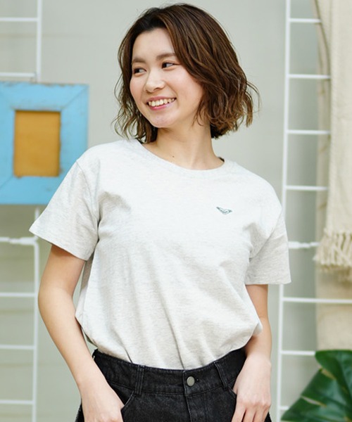 「ROXY」 半袖Tシャツ M ヘザーグレー レディース_画像5