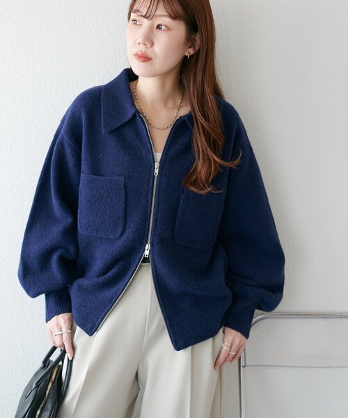 Discoat（ディスコート） カーディガン ダブルジップニットジャケット