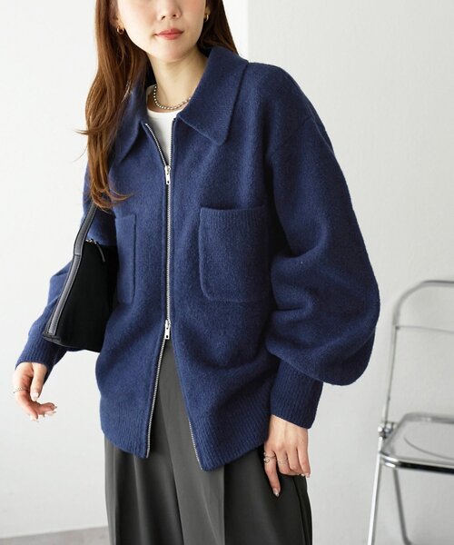Discoat（ディスコート） カーディガン ダブルジップニットジャケット