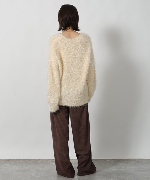 LAKOLE（ラコレ） カーディガン ネップフェザーVネックカーディガン