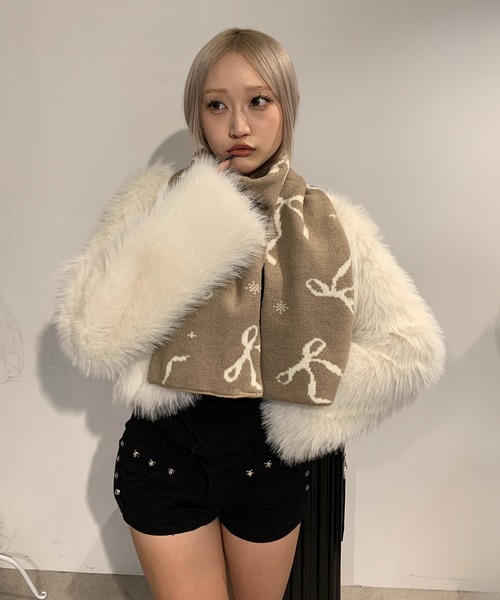 lilful マフラー ストール 「25年秋冬新作」リボン柄 マフラー