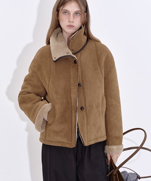 ムートンコート ボアコート スタンドカラー ムートンショート