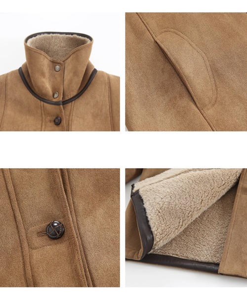 ムートンコート ボアコート スタンドカラー ムートンショート