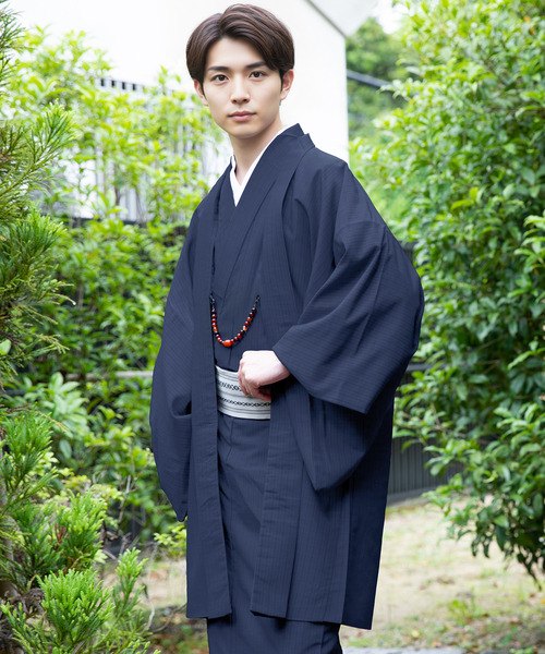 KYOETSU（京越） 着物 洗えるメンズ縞柄袷羽織 メンズ : ZOZOTOWN