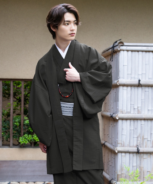 KYOETSU（京越） 着物 洗えるメンズ縞柄袷羽織 メンズ : ZOZOTOWN