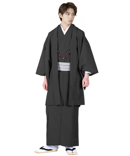 KYOETSU（京越） 着物 洗えるメンズ縞柄袷羽織 メンズ : ZOZOTOWN