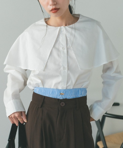 「VANNIE U」 長袖ブラウス FREE ホワイト レディース_画像8