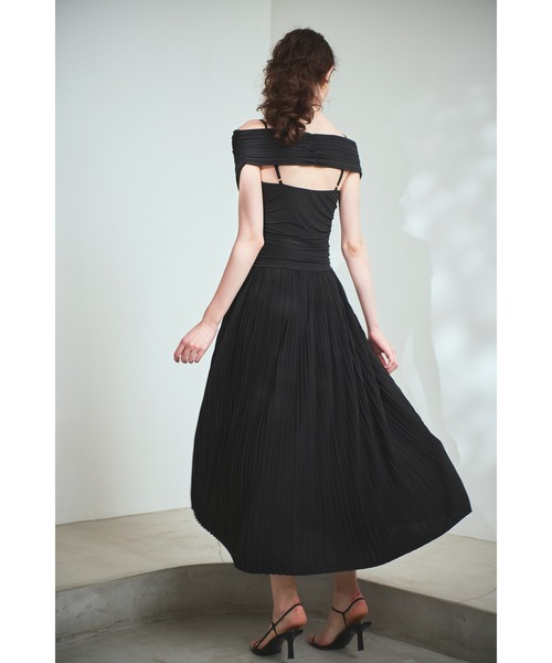 【新品未使用】Estella.k Arabella Pleaded Dress Estella.K ワンピース Arabella Pleaded Dress オフショルプリーツ