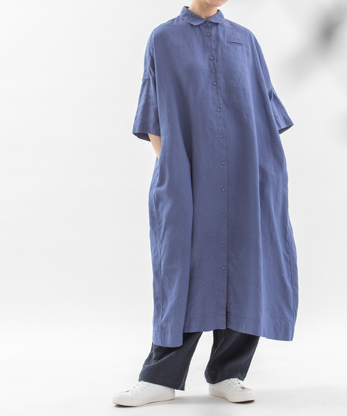 「nop de nod」 シャツワンピース M キナリ レディース_画像2