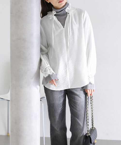 La TOTALITE（ラ トータリテ） ブラウス シャツ 「洗える」レース