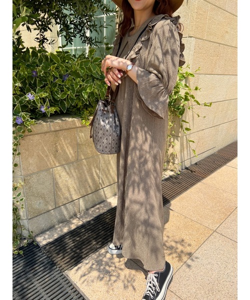 「jumelle」 長袖ワンピース FREE ブラウン レディース_画像3