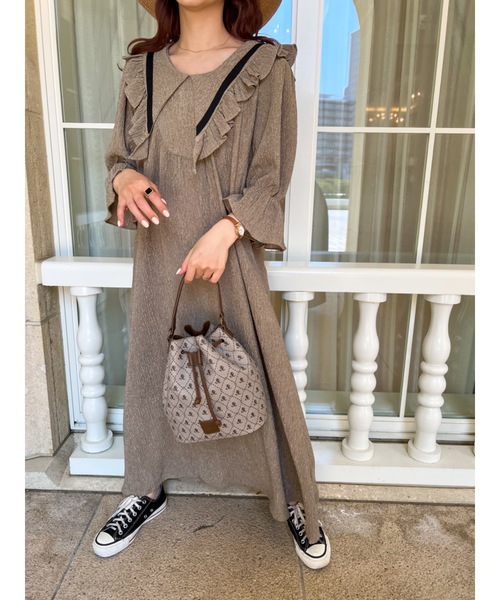 「jumelle」 長袖ワンピース FREE ブラウン レディース_画像5