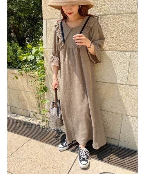 「jumelle」 長袖ワンピース FREE ブラウン レディース_画像6