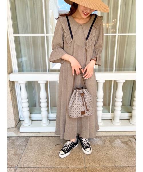 「jumelle」 長袖ワンピース FREE ブラウン レディース_画像7