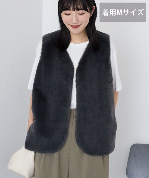 「AMERICAN HOLIC」 ベスト L ベージュ レディース_画像2