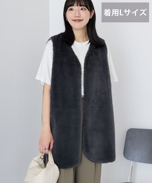 「AMERICAN HOLIC」 ベスト L ベージュ レディース_画像5