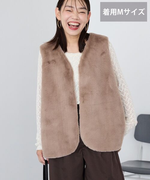 「AMERICAN HOLIC」 ベスト L ベージュ レディース_画像9