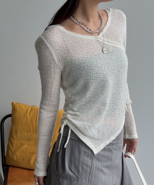 「SHAGGIE」 長袖ニット FREE ブラック レディース_画像2