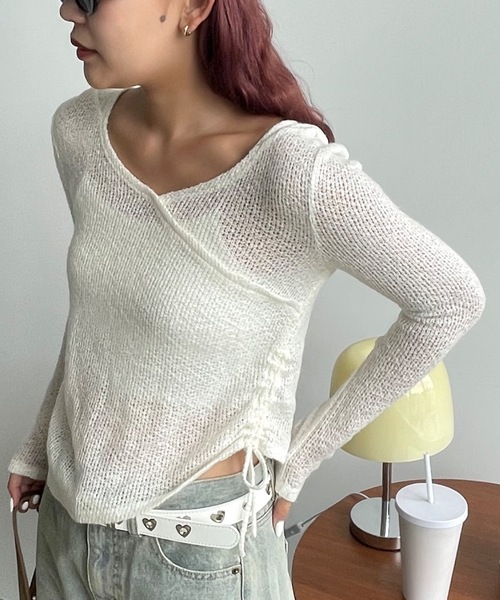 「SHAGGIE」 長袖ニット FREE ブラック レディース_画像5