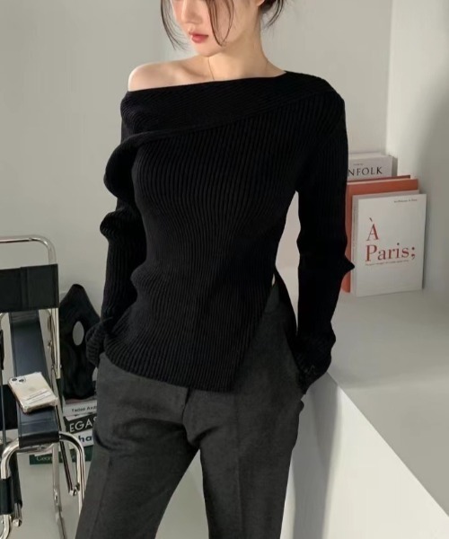 「emi+」 長袖ニット FREE ブラック レディース_画像5