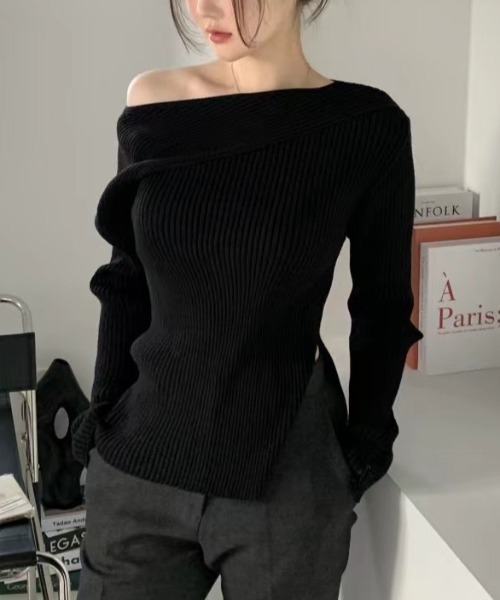 「emi+」 長袖ニット FREE ブラック レディース_画像6