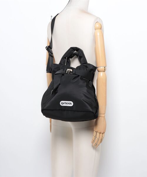 Outdoor Products アウトドアプロダクツ 2WAYバッグ  ベルトデザイン ナイロン    ブラック レディース / 240001181283 OUTDOOR PRODUCTS /アウトドアプロダクツ】 2wayベルトトートバッグ S
