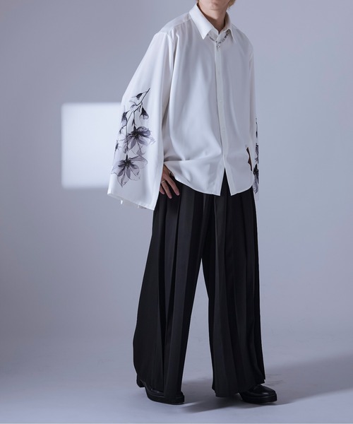 「Ellno Loset」 長袖シャツ MEDIUM ブルー系その他 メンズ_画像7