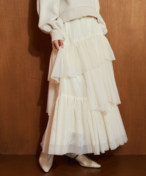 mysty woman（ミスティウーマン） スカート チュールティアード