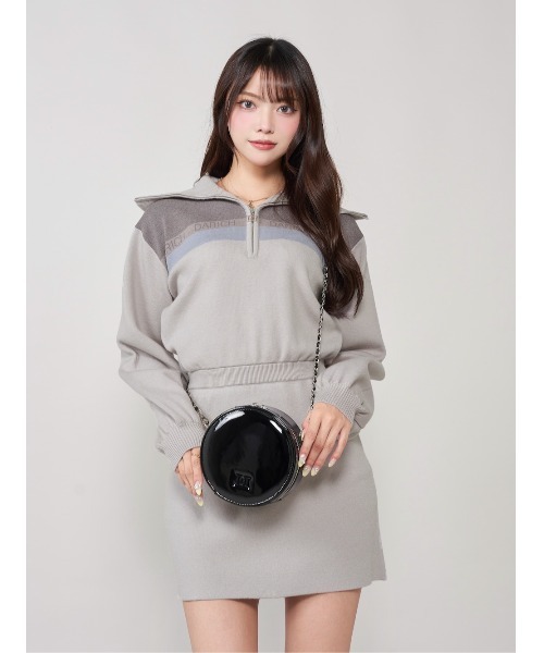 ダーリッチ 新作 グレー ニットワンピース フリーサイズ Darich（ダーリッチ） ニットワンピース FREE グレー レディース