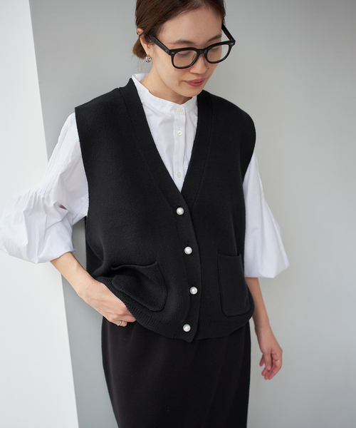 SLOBE IENA（スローブイエナ） ニットベスト - ブラック レディース