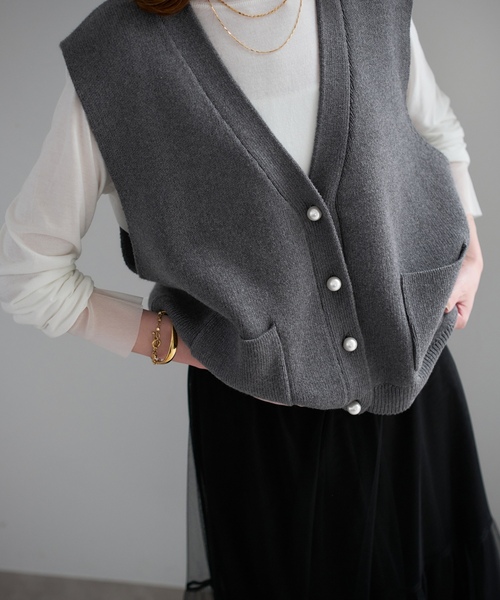 SLOBE IENA（スローブイエナ） ニットベスト - ブラック レディース