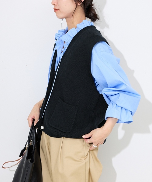 SLOBE IENA（スローブイエナ） ニットベスト - ブラック レディース