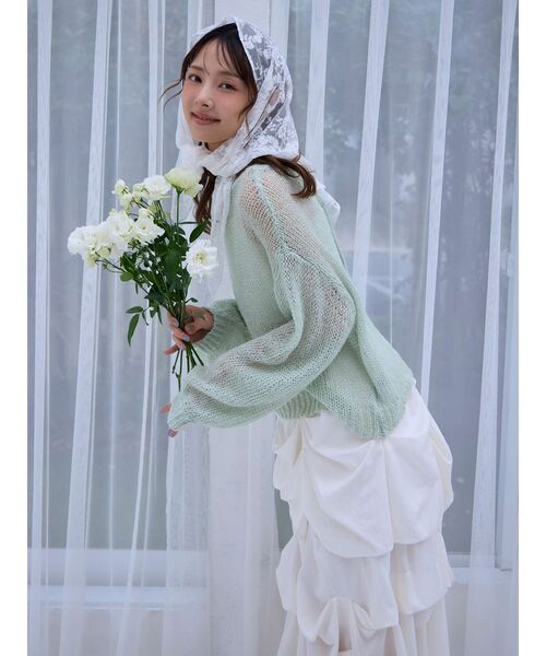 dazzlin（ダズリン） ニット セーター バックリボンスパンコールモヘア